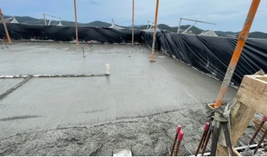 Instalações na laje para a concretagem